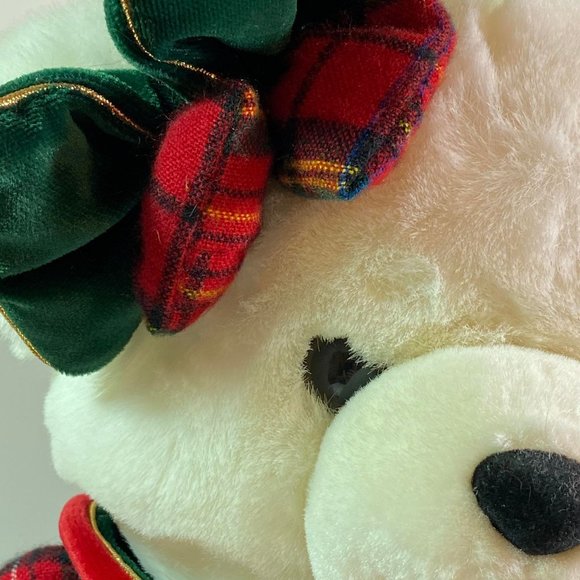 Vintage 1999 16" Snowflake White Christmas Teddy Bear Plush Stuffed Animal, Girl - Picture 4 of 12